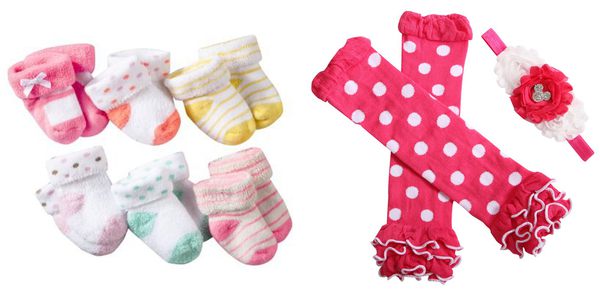 baby girl socks and headbands